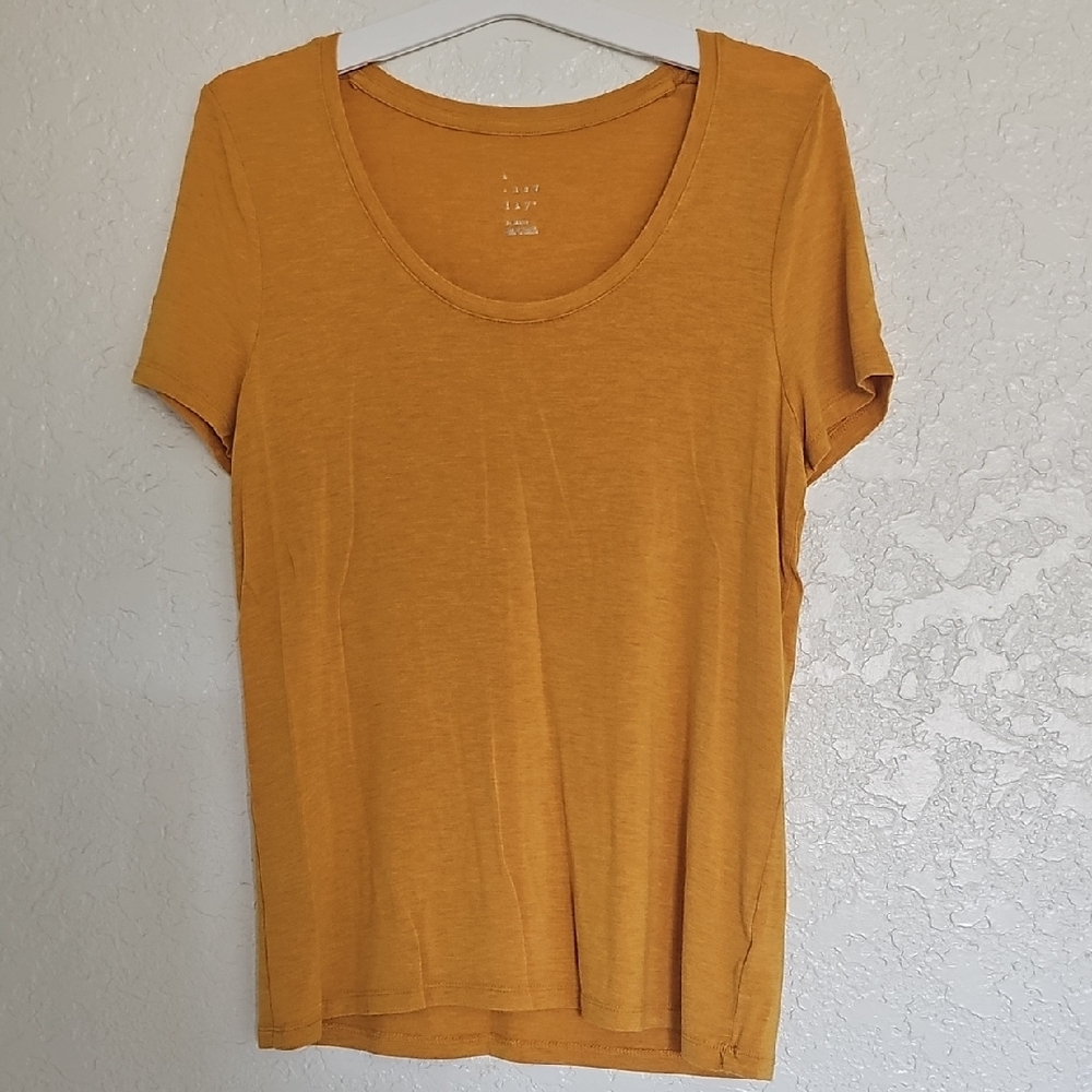 Women's Mustard Yellow Scoop Neck T-Shirt